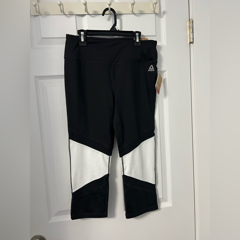 Reebok Black and White Women's Leggings